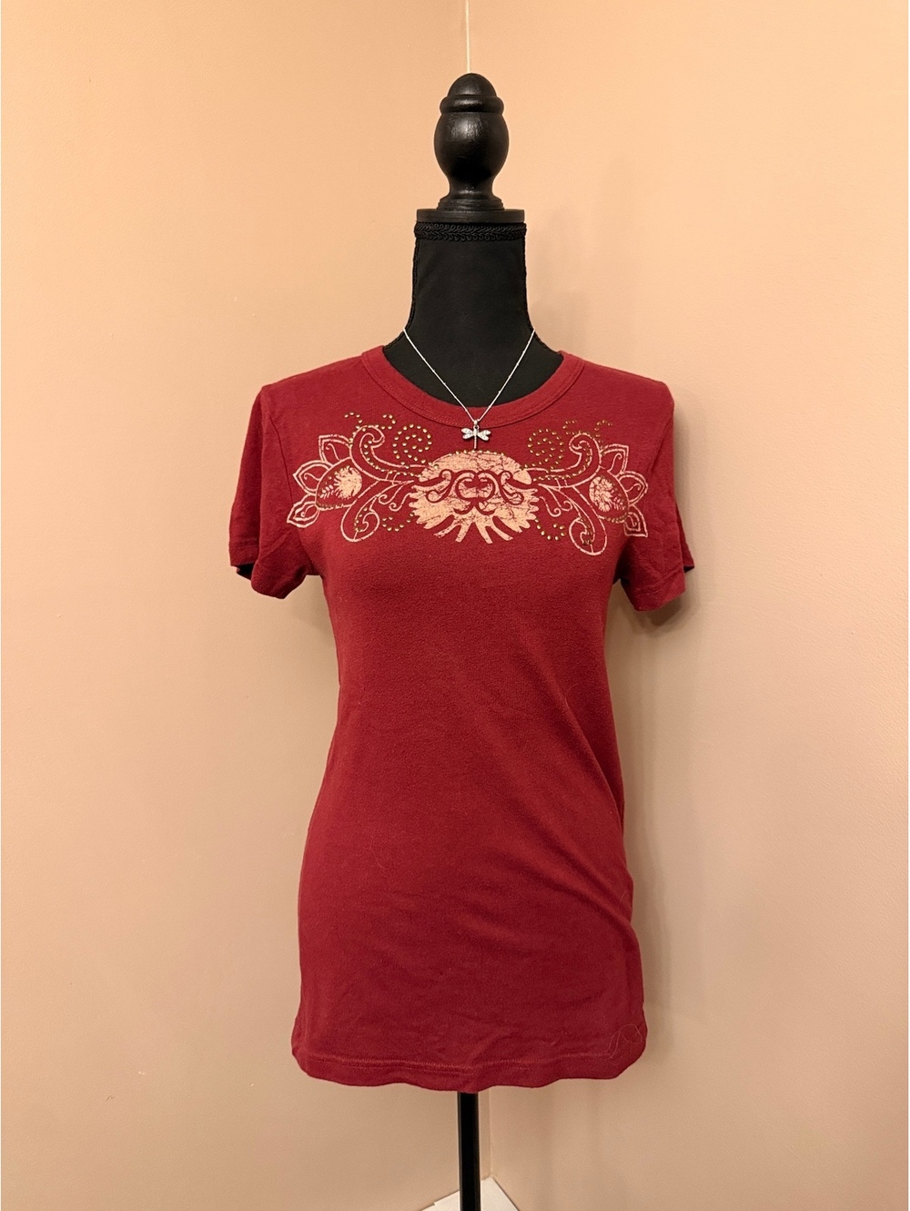 2006 Y2K Old Navy Tiny Fit Burgundy Short Sleeve T-Shirt